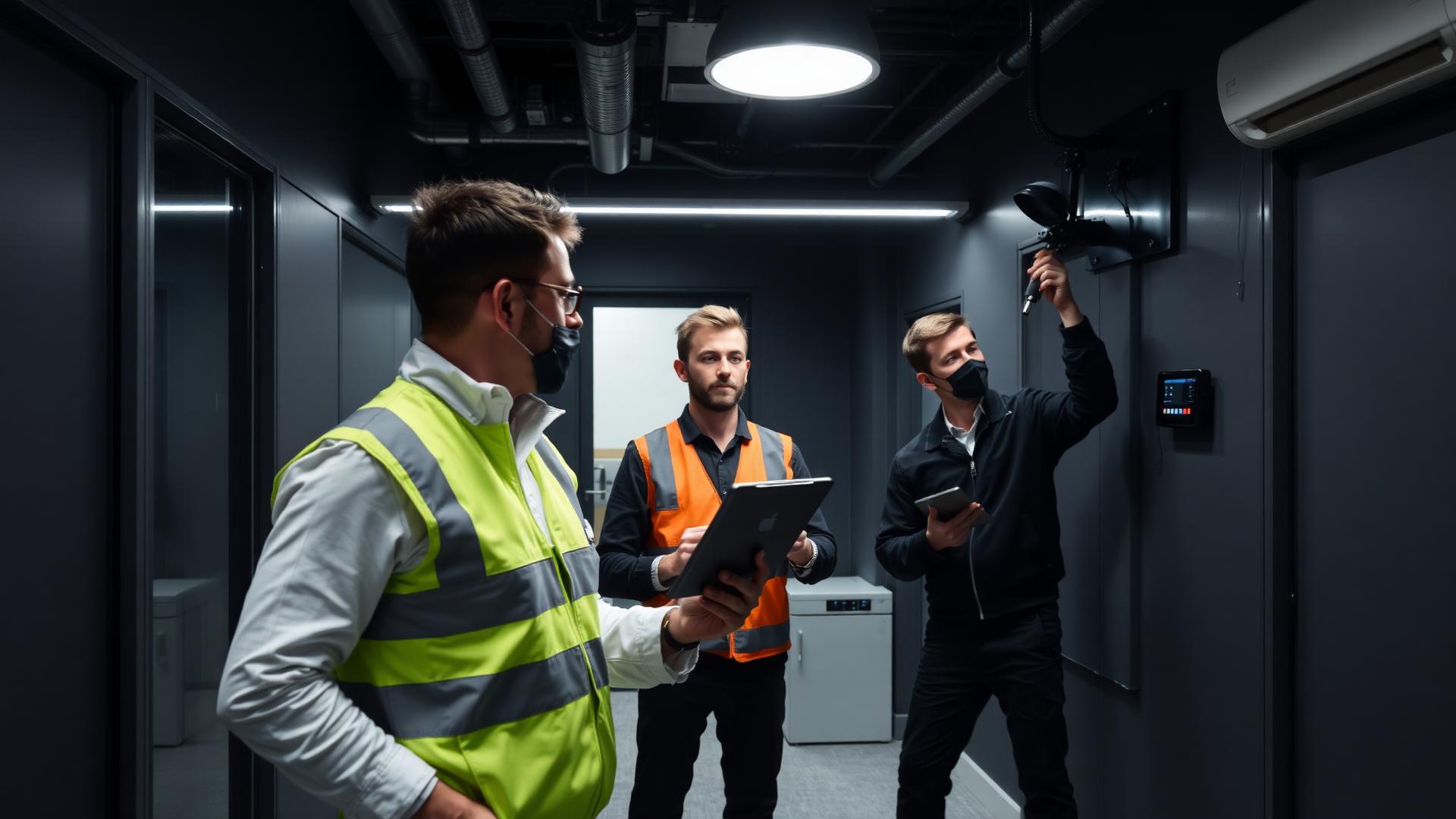 Equipa técnica Securgal em ambiente profissional