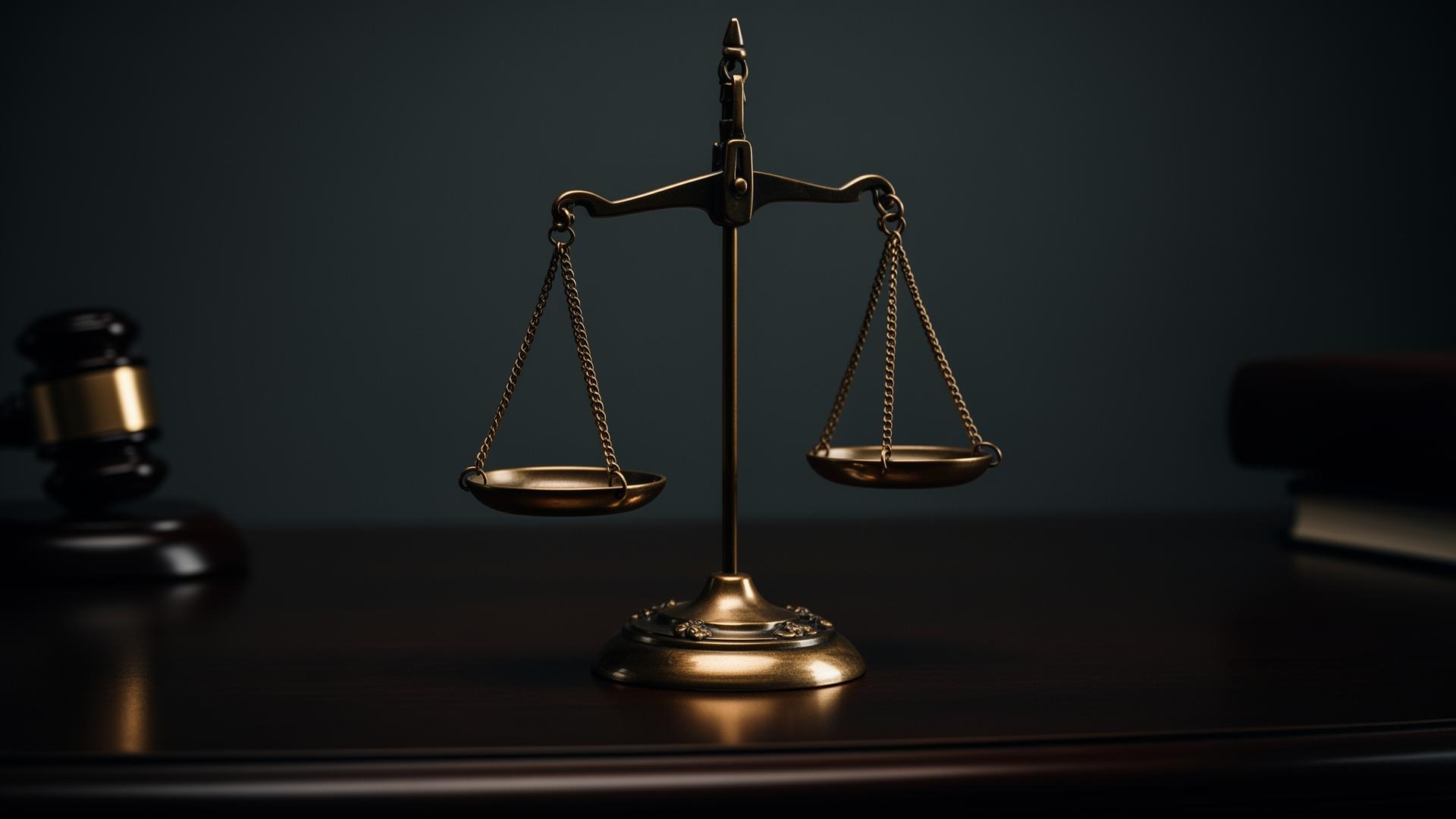 Balança da justiça representando o enquadramento legal